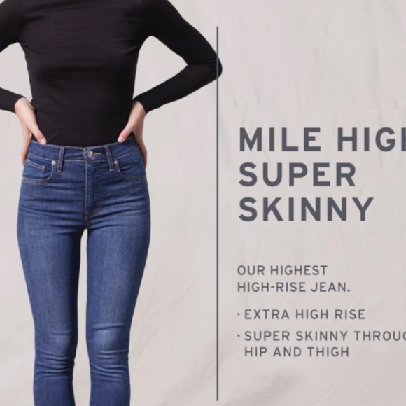 Levi’s ’ Mile High Super Skinny Jeans NWOT never worn - Picture 1 of 8